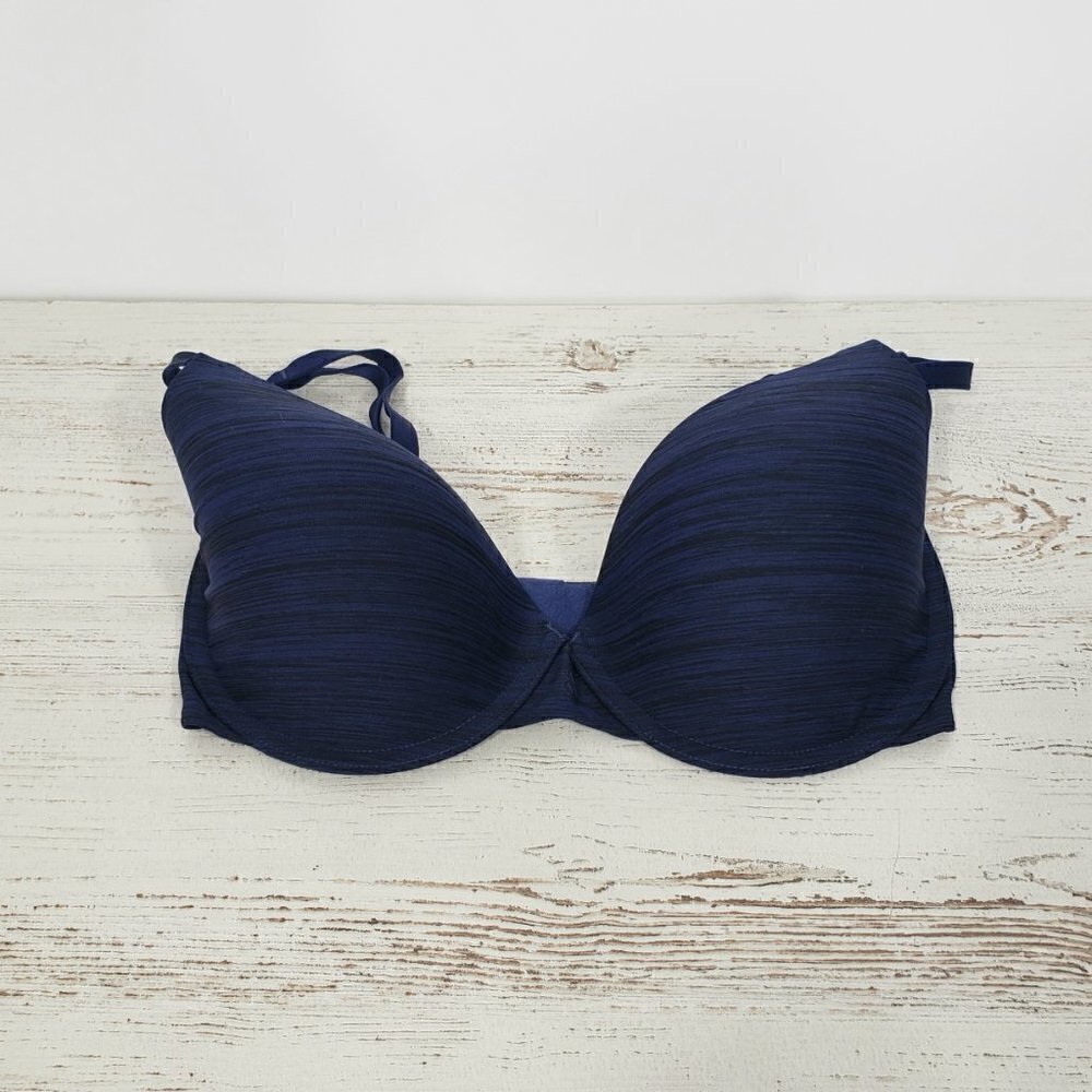 Victorias Secret Uplift Semi Demi Padded Bra Heathered Blue Size 32DDD